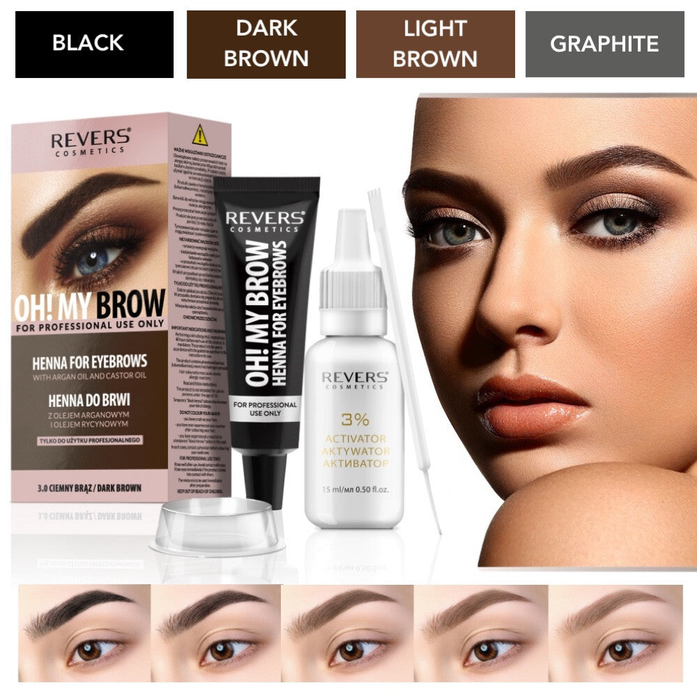 REVERS Cosmetics HENNA FOR EYEBROWS OH ! with argan oil and castor oil