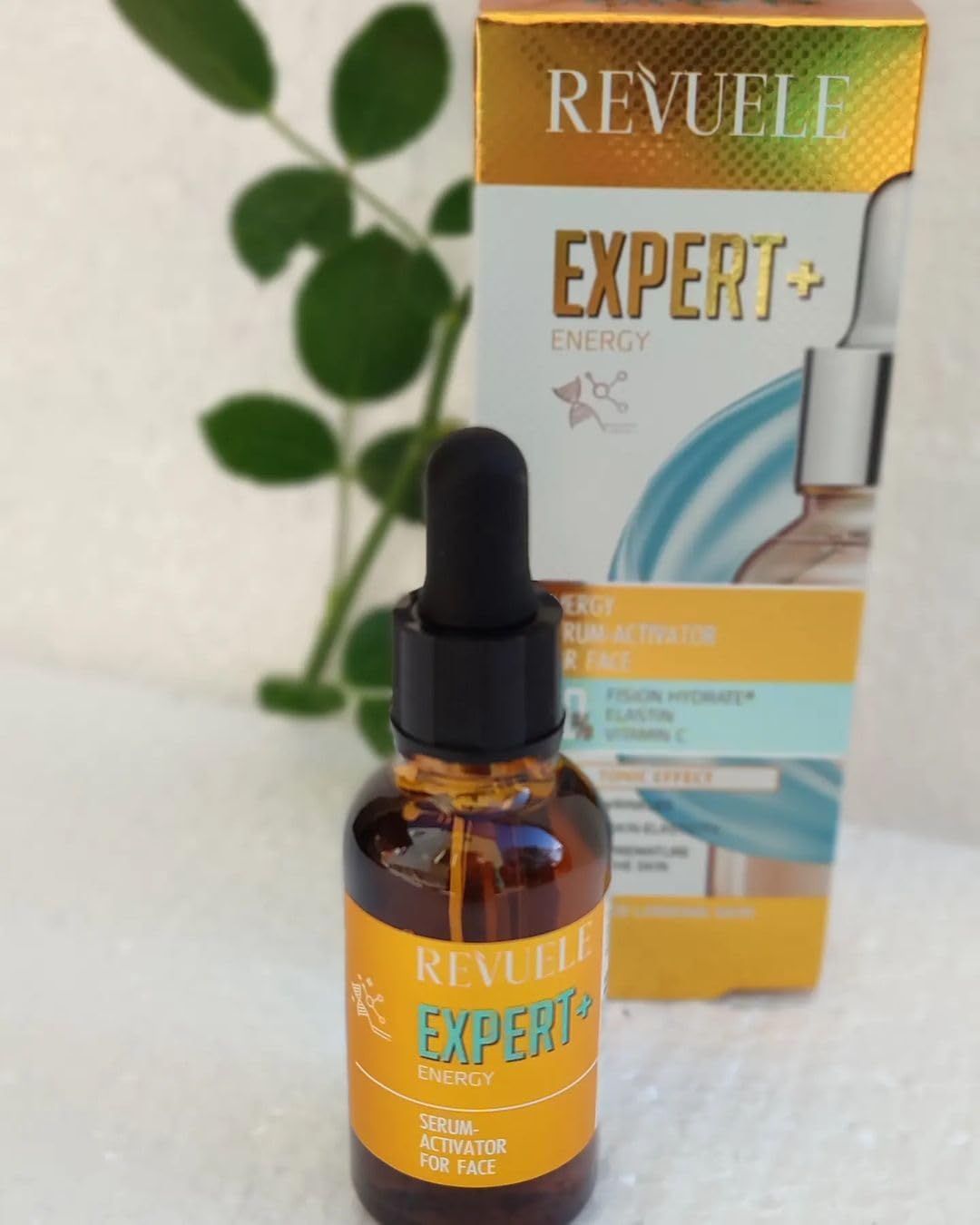 REVUELE EXPERT + ENERGY ENERGY  SERUM ACTIVATOR FOR FACE 10% FISION HYDRATE® , ELASTIN , VITAMIN C