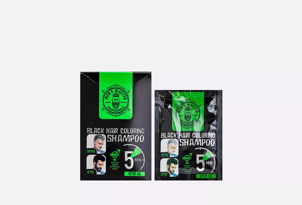 New Men's Master BLACK Hair Coloring Shampoo Cover 25ml Sachet Result in 5 min