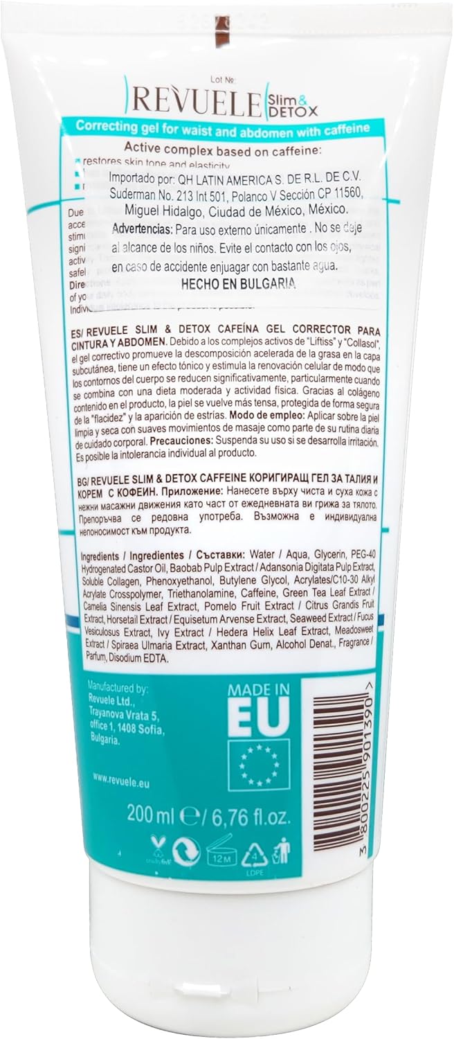 REVUELE -  Body Therapy SLIM & DETOX WITH CAFFEINE 24 hours ACTION Correcting Gel for Waist and Abdomen 200 ml
