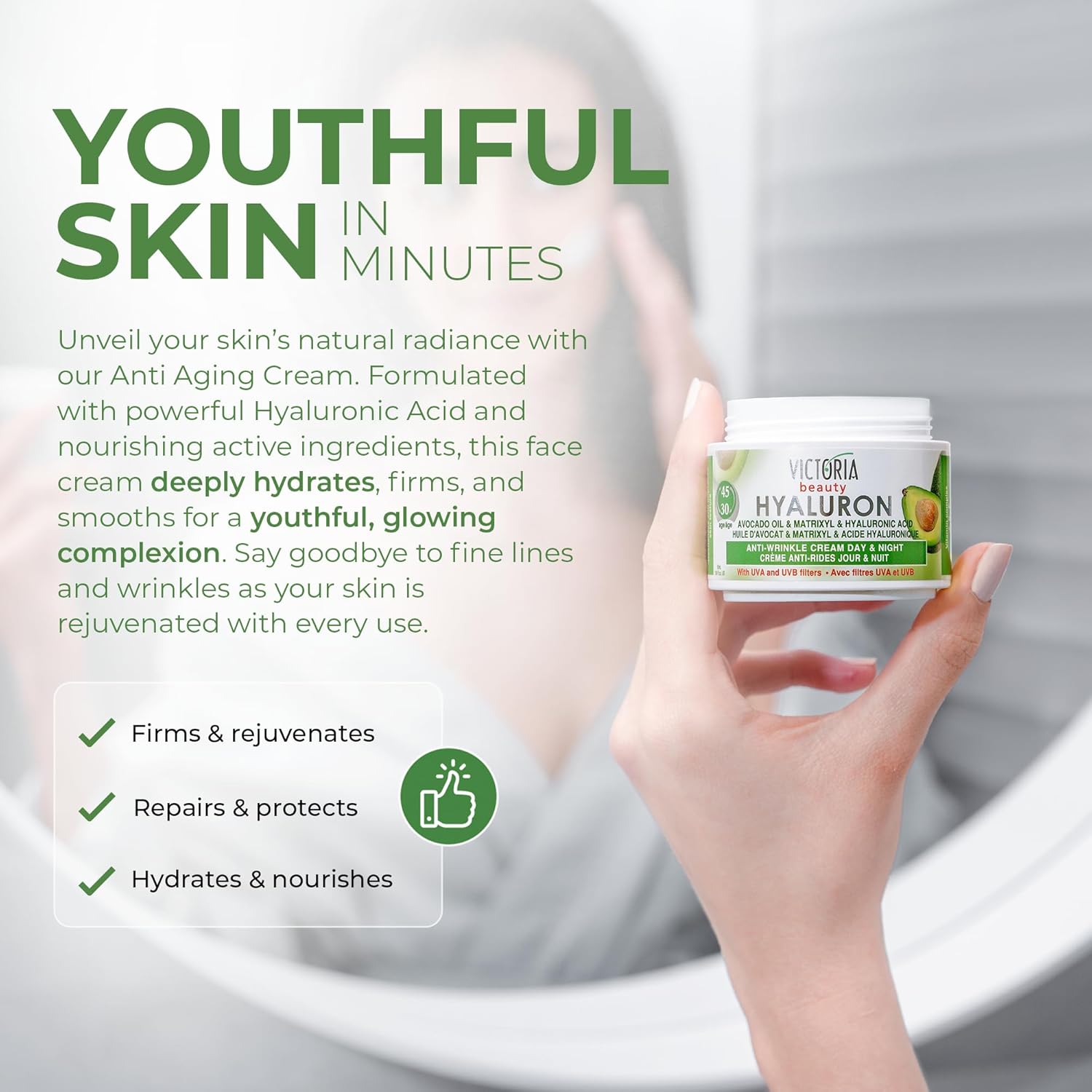 Victoria Beauty Avocado oil Matrixyl Hyaluronic Acid Anti-wrinkle cream 50gr