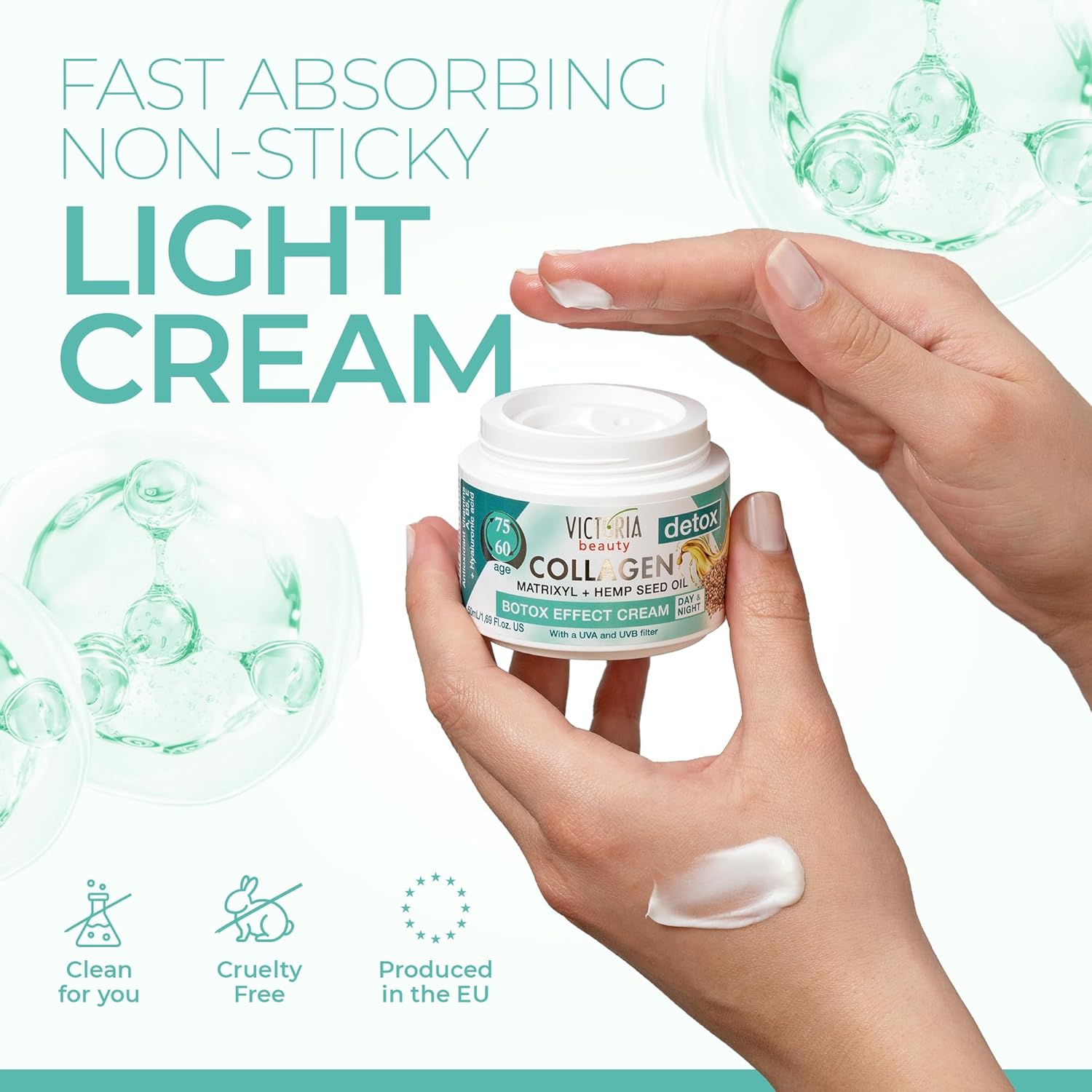 VB Collagen-Detox Day& Night Cream Anti-Aging Moisturiser Matrixyl Hemp Oil 50ml