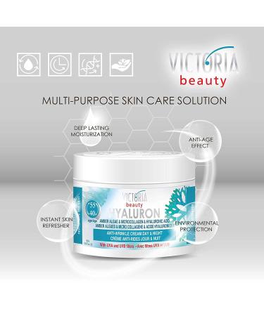 Victoria Beauty  Hyaluron & Amber Algae  Anti-Aging Cream with  Micro-Collagen (Ages 40+) – 50ml