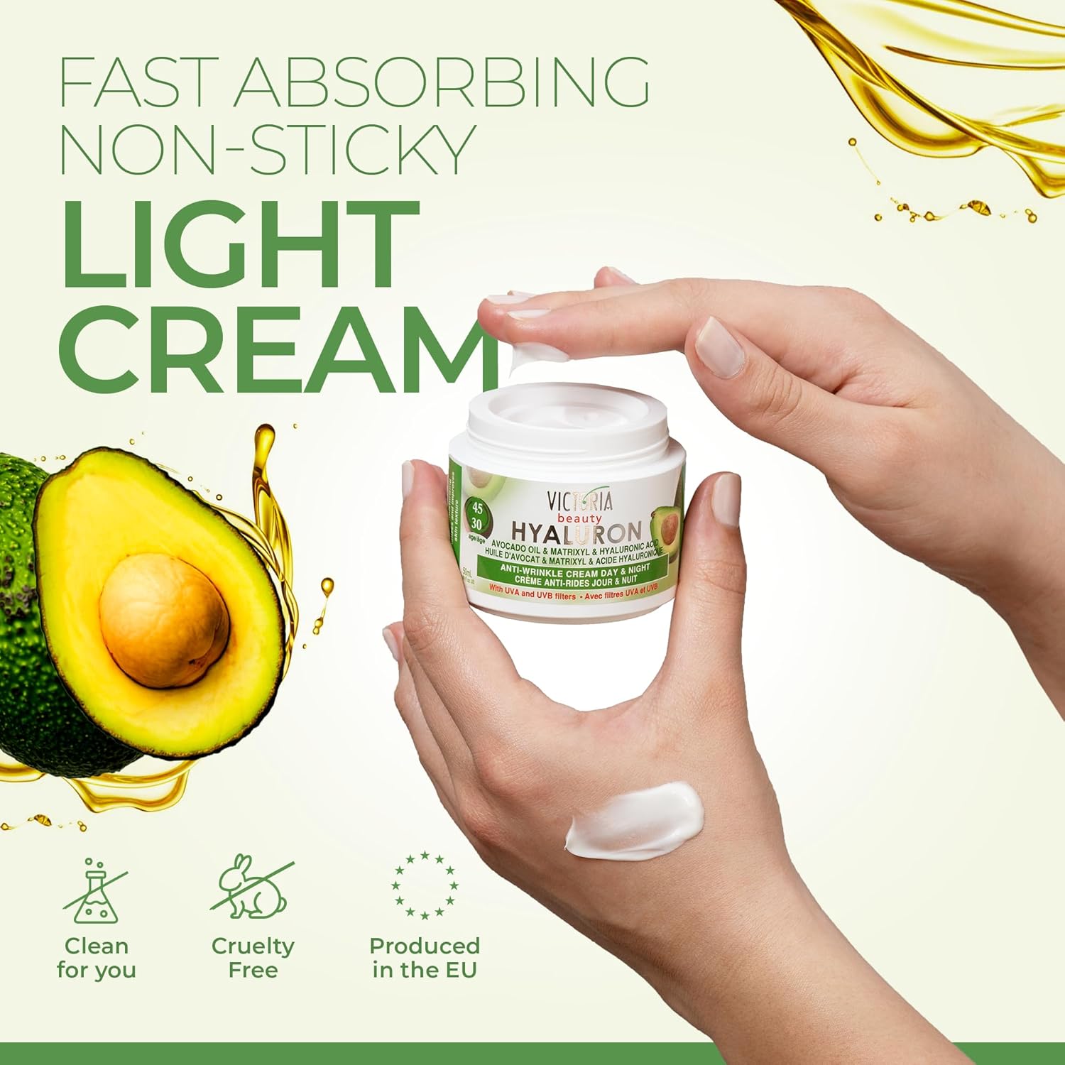 Victoria Beauty Avocado oil Matrixyl Hyaluronic Acid Anti-wrinkle cream 50gr