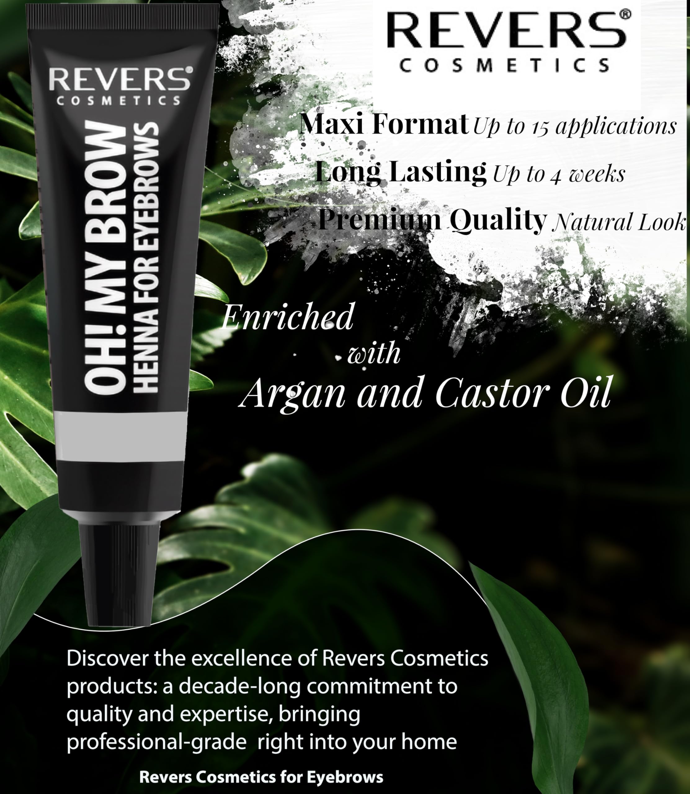 REVERS Cosmetics HENNA FOR EYEBROWS OH ! with argan oil and castor oil