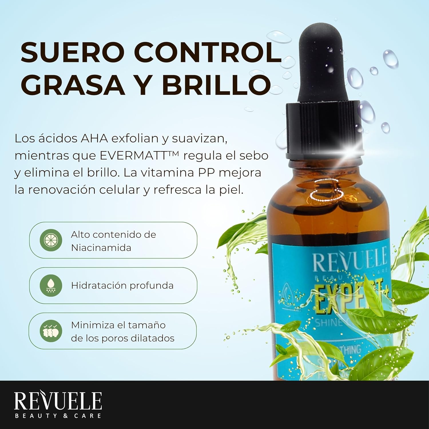 REVUELE EXPERT+SHINE CONTROL SMOOTHING 25 ml FACE SERUM 10% EVERMATT™ , FRUIT AHA ACID