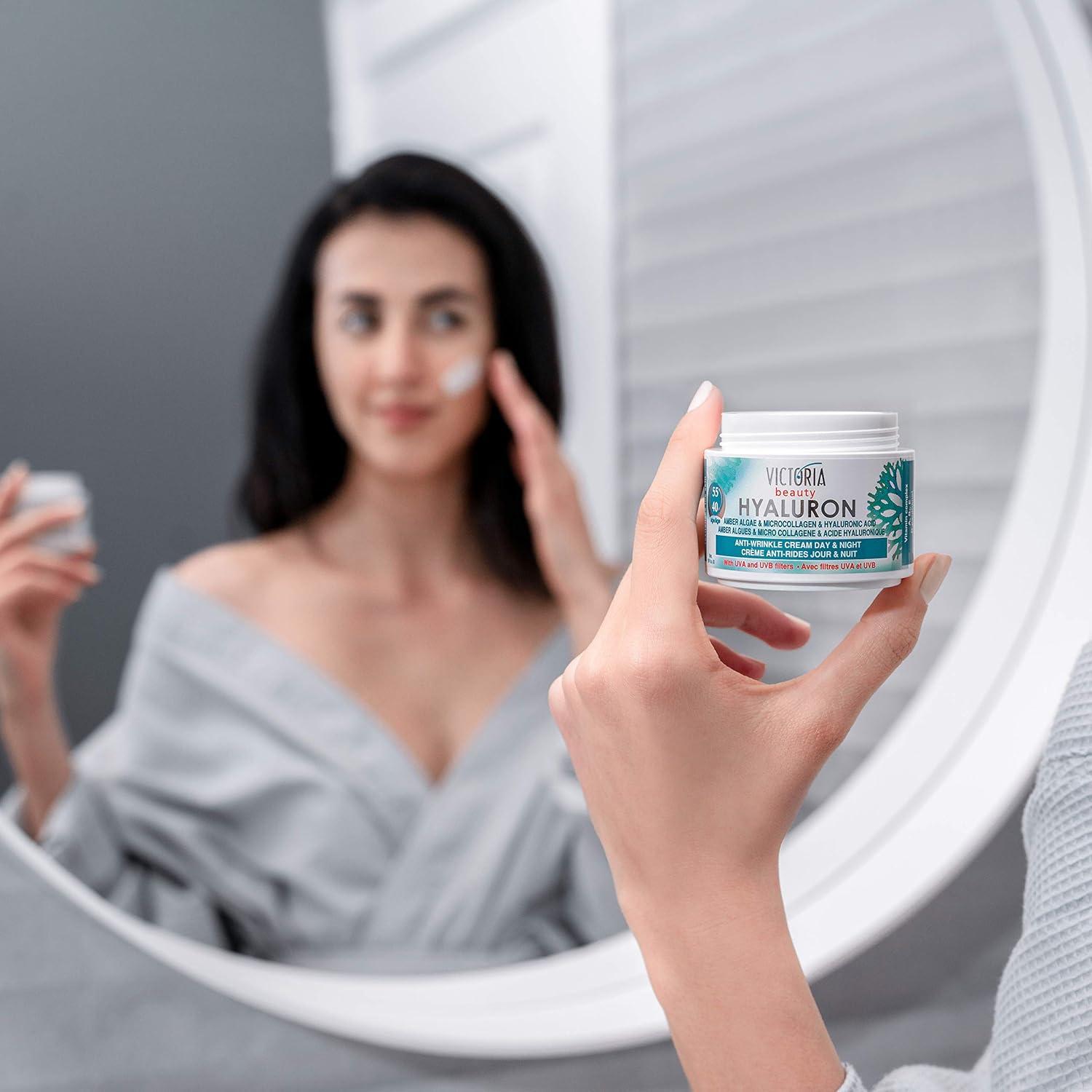 Victoria Beauty  Hyaluron & Amber Algae  Anti-Aging Cream with  Micro-Collagen (Ages 40+) – 50ml