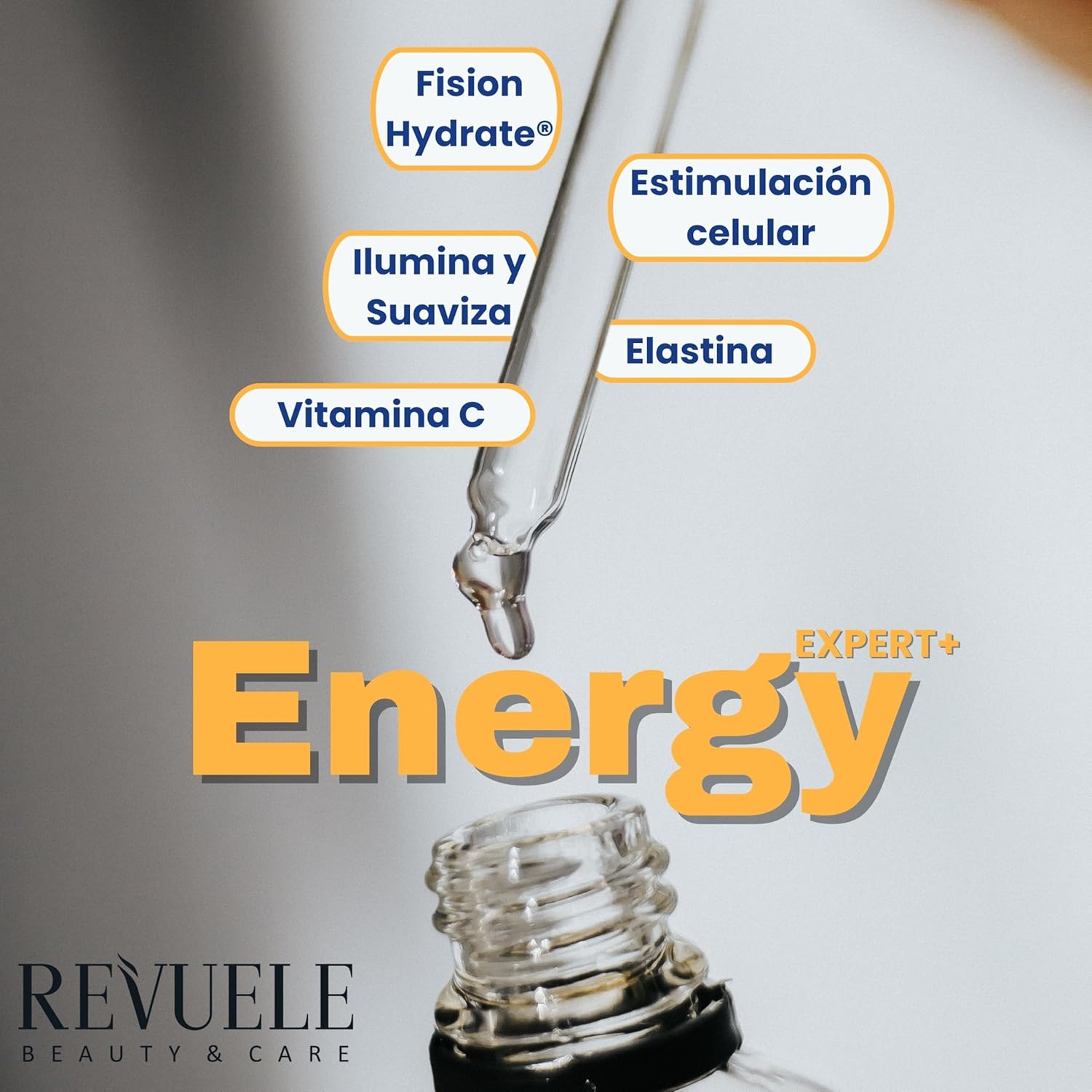 REVUELE EXPERT + ENERGY ENERGY  SERUM ACTIVATOR FOR FACE 10% FISION HYDRATE® , ELASTIN , VITAMIN C