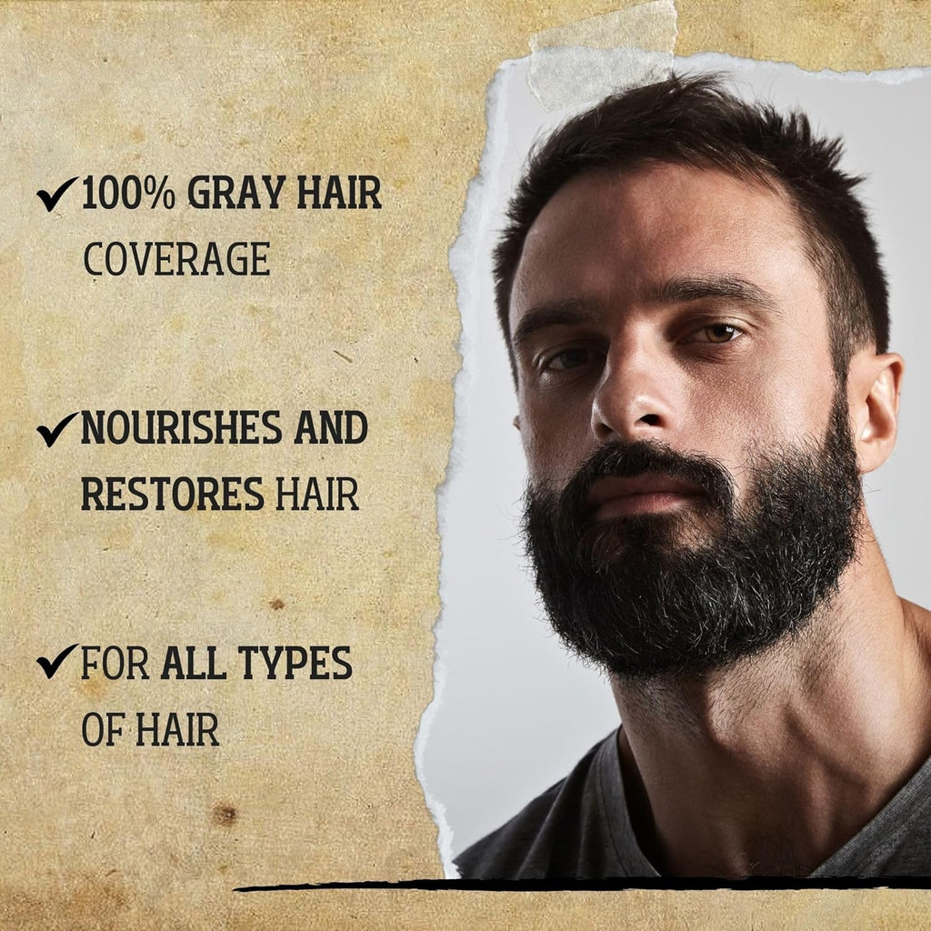 New Men's Master BLACK Hair Coloring Shampoo Cover 25ml Sachet Result in 5 min