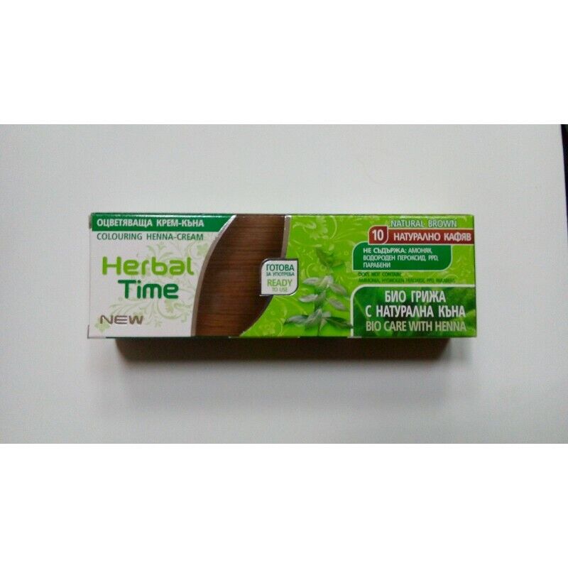 Herbal Time Henna Hair Coloring Cream Dye Natural Bio Colorant Ready To Use 75ml