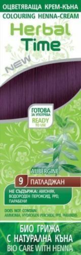 Herbal Time Henna Hair Coloring Cream Dye Natural Bio Colorant Ready To Use 75ml