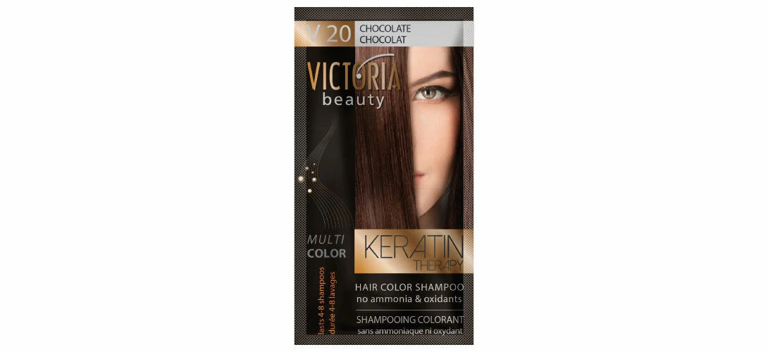 Victoria Beauty “ Keratin Therapy “ | Ammonia-Free Coloring Shampoo Sachet (40ml)