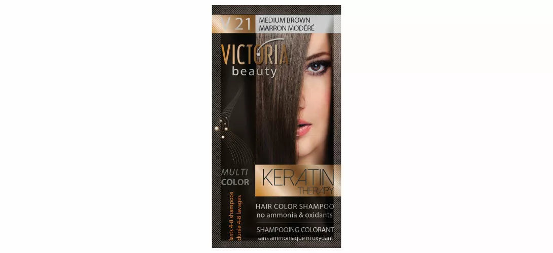 Victoria Beauty “ Keratin Therapy “ | Ammonia-Free Coloring Shampoo Sachet (40ml)