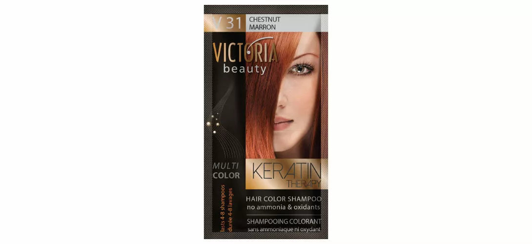 Victoria Beauty “ Keratin Therapy “ | Ammonia-Free Coloring Shampoo Sachet (40ml)