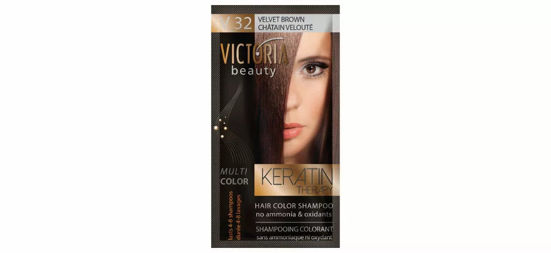 Victoria Beauty “ Keratin Therapy “ | Ammonia-Free Coloring Shampoo Sachet (40ml)