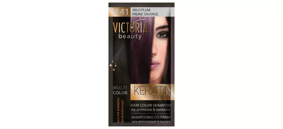 Victoria Beauty “ Keratin Therapy “ | Ammonia-Free Coloring Shampoo Sachet (40ml)