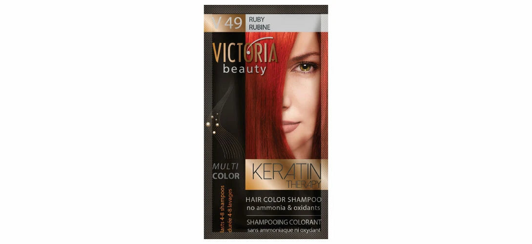 Victoria Beauty “ Keratin Therapy “ | Ammonia-Free Coloring Shampoo Sachet (40ml)