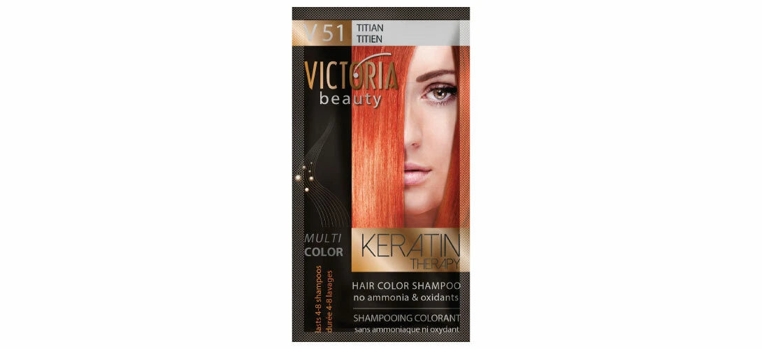 Victoria Beauty “ Keratin Therapy “ | Ammonia-Free Coloring Shampoo Sachet (40ml)