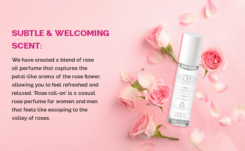 Roll-on parfum 100% Pure Bulgaria Rose oil Parabens FREE No alcohol 9 ml 0.32OZ