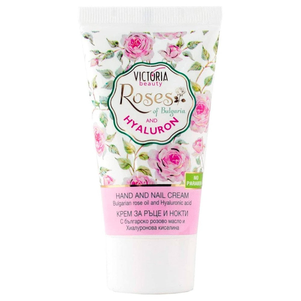 Vkctoria Beauty "Roses of Bulgaria and Hyaluron" Hand & Nail Cream with Bulgarian Rose Oil & Hyaluronic Acid Big size 100 ml