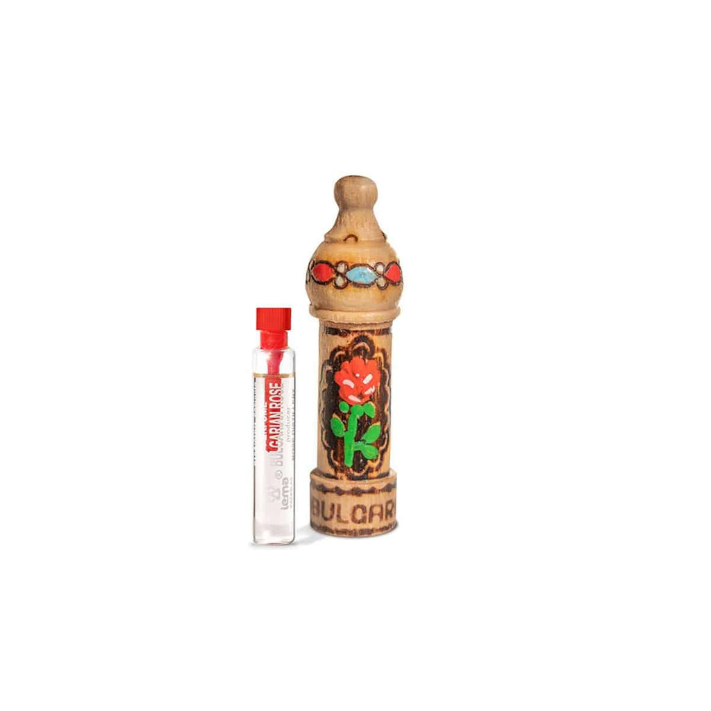 Bulgarian ROSE OIL OTTO Essence Perfume 2.1ml Wood Box Muskal Hand made Souvenir