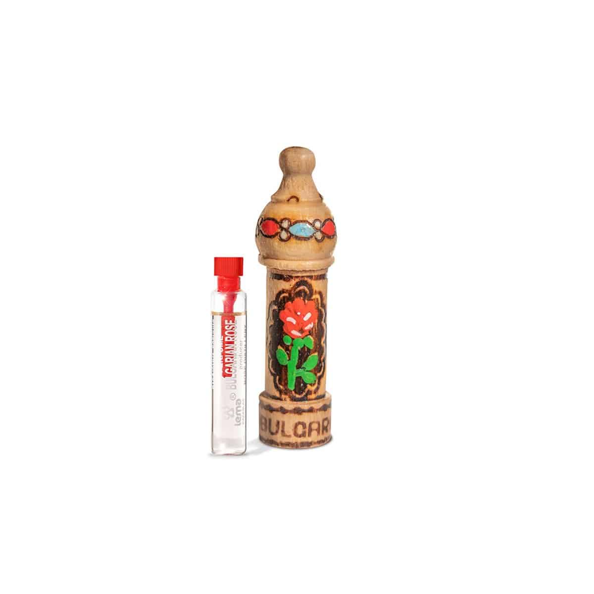 Bulgarian ROSE OIL OTTO Essence Perfume 2.1ml Wood Box Muskal Hand made Souvenir
