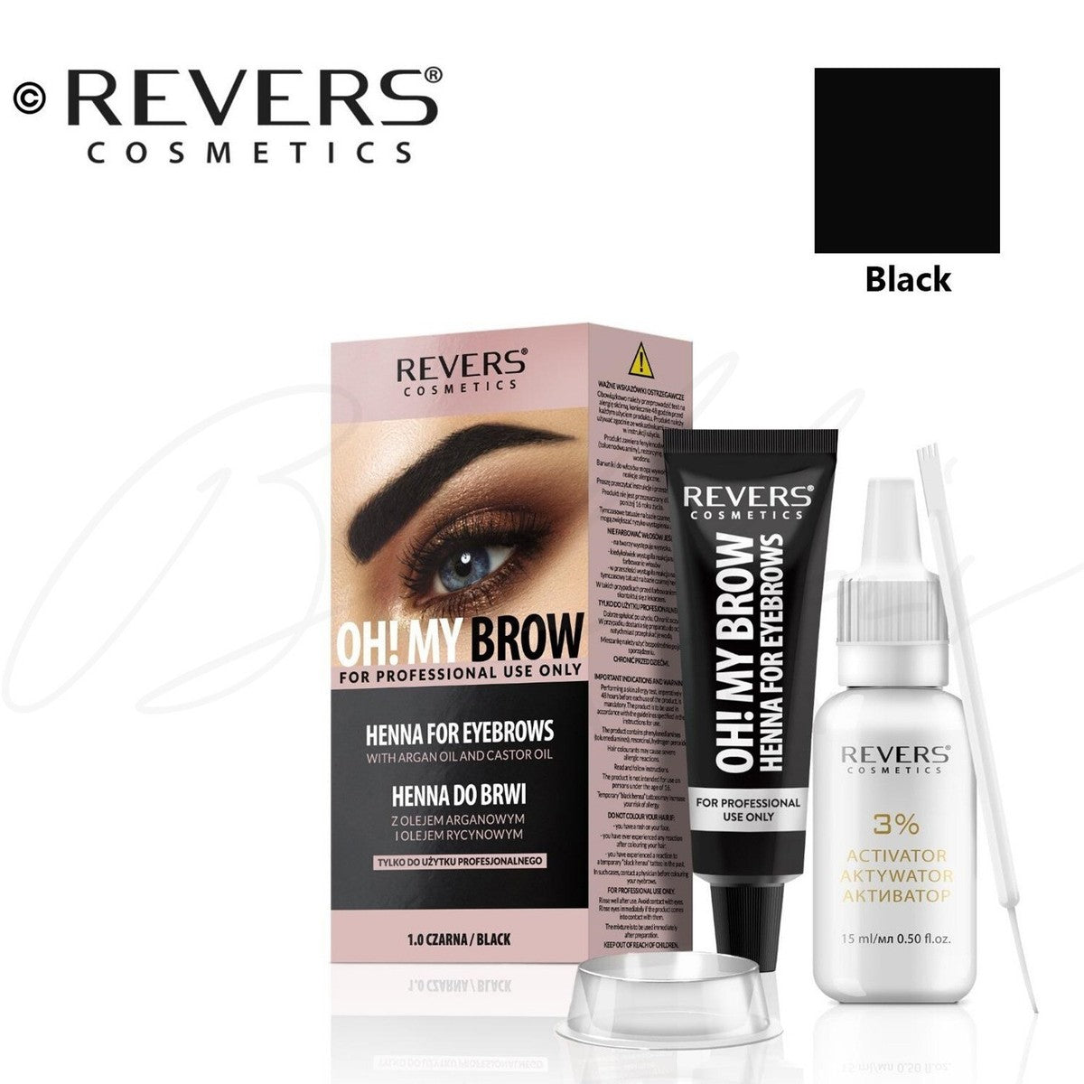 REVERS Cosmetics HENNA FOR EYEBROWS OH ! with argan oil and castor oil