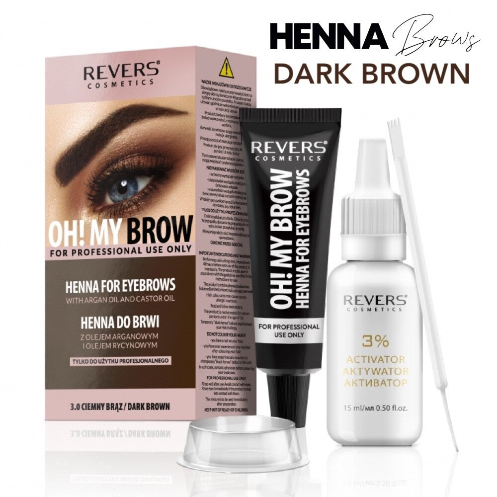 REVERS Cosmetics HENNA FOR EYEBROWS OH ! with argan oil and castor oil