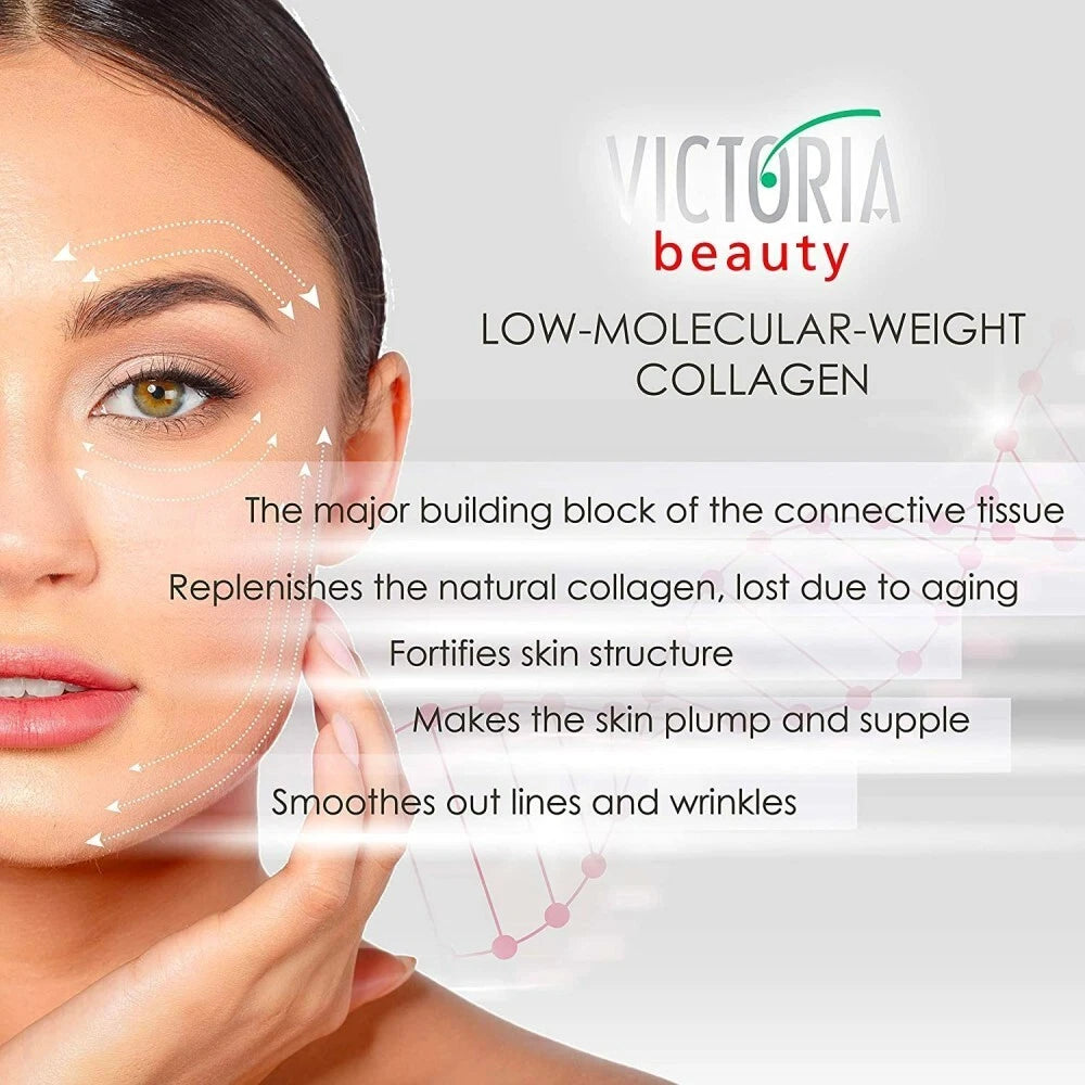 Victoria Beauty Detox & Collagen 50ml Lifting Face Cream Grape Seed Oil L-Arginine Ages 50-65