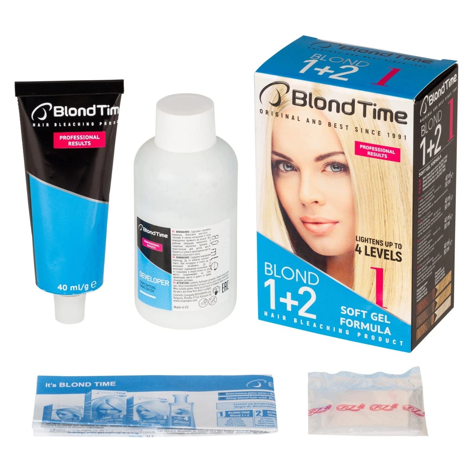 ROSA IMPEX ® BLOND TIME GEL HAIR BLEACHING PRODUCT BLOND TIME 1+2 UP TO 4 LEVELS