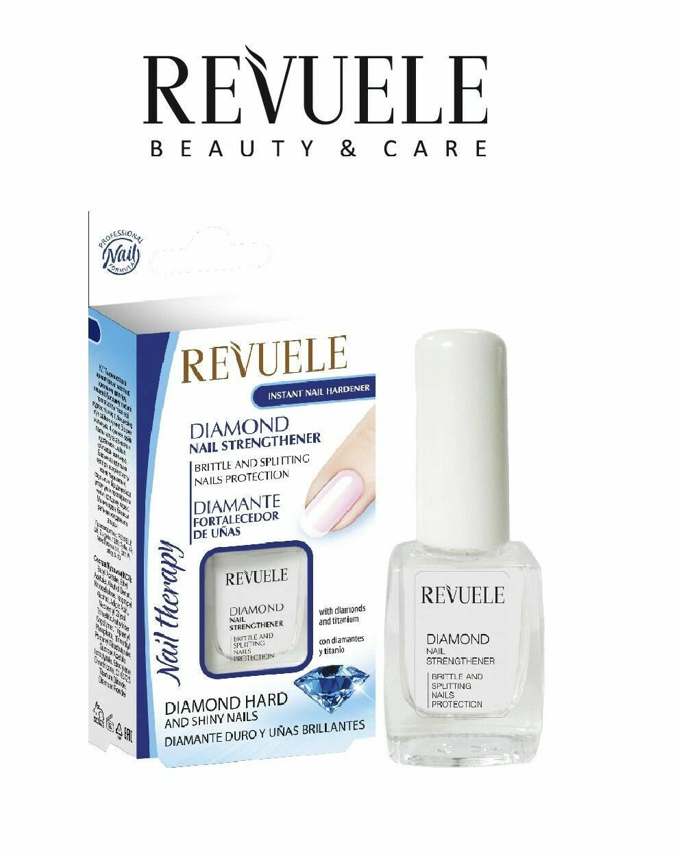 REVUELE  DIAMOND NAIL STRENGTHENER BRITTLE AND SPLITTING NAILSPROTECTIONS 10 ml