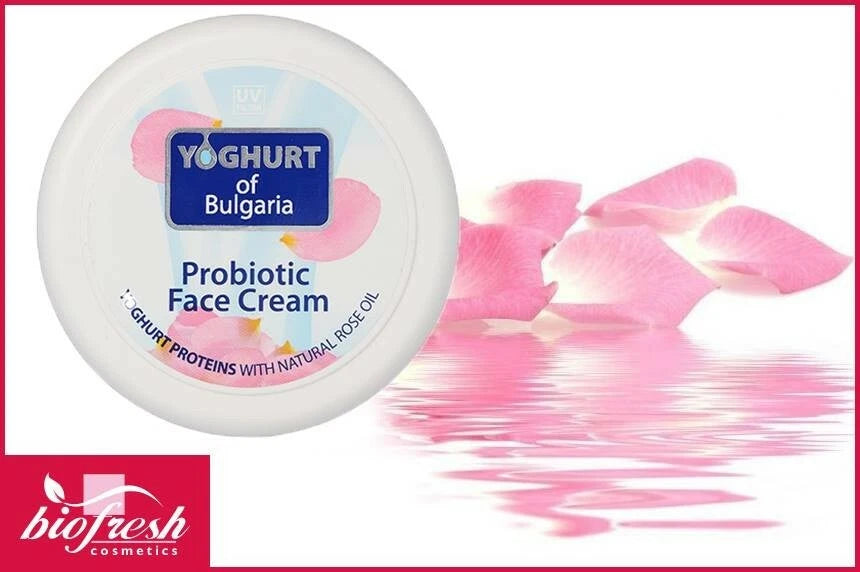 BIOFRESH YOGHURT OF BULGARIA 100ml PROBIOTIC FACE CREAM Rose oil UV filter Shea Butter