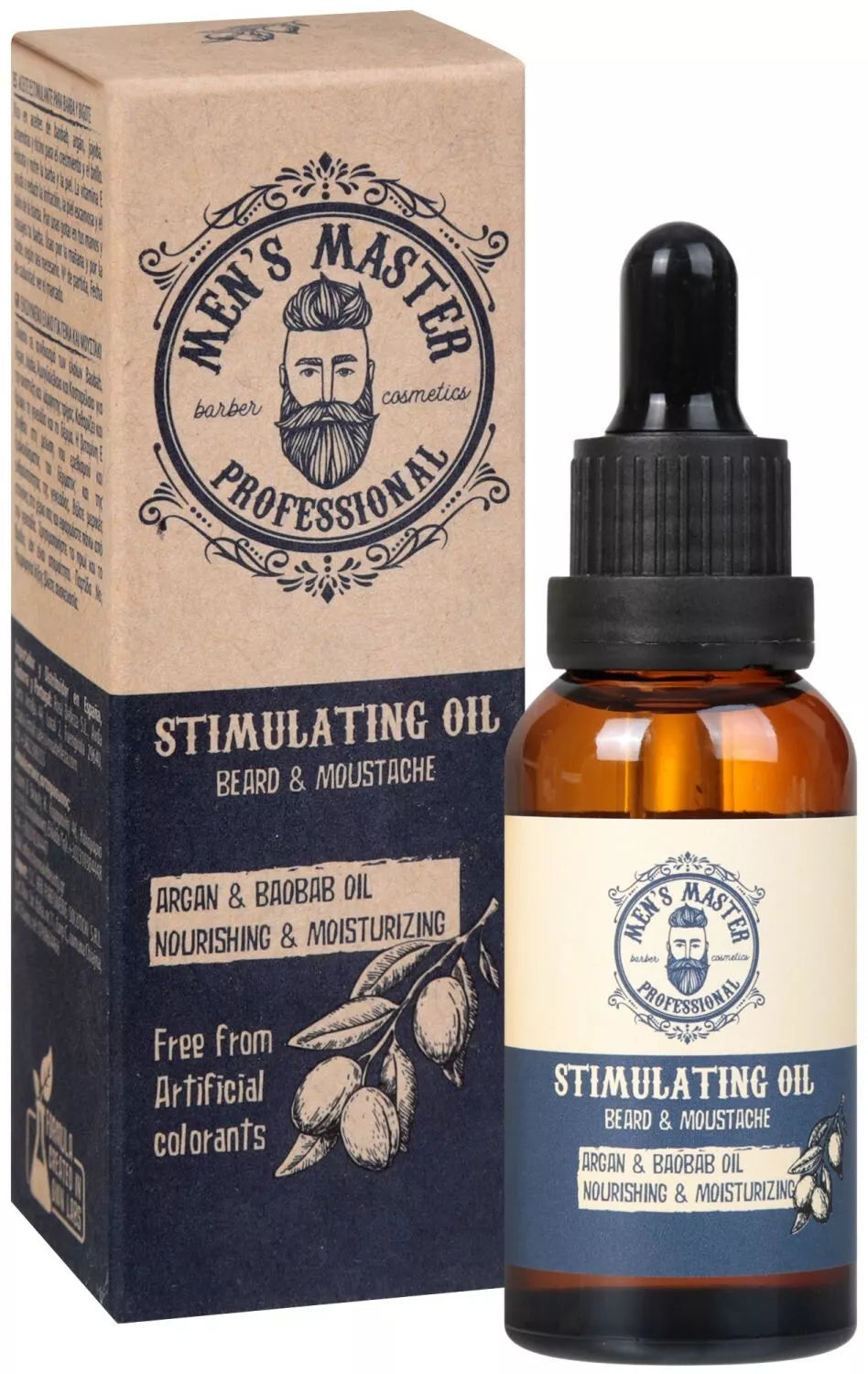 Men's Master 30 ml Stimulating oil for beard and moustache argan, almond, jojoba oils