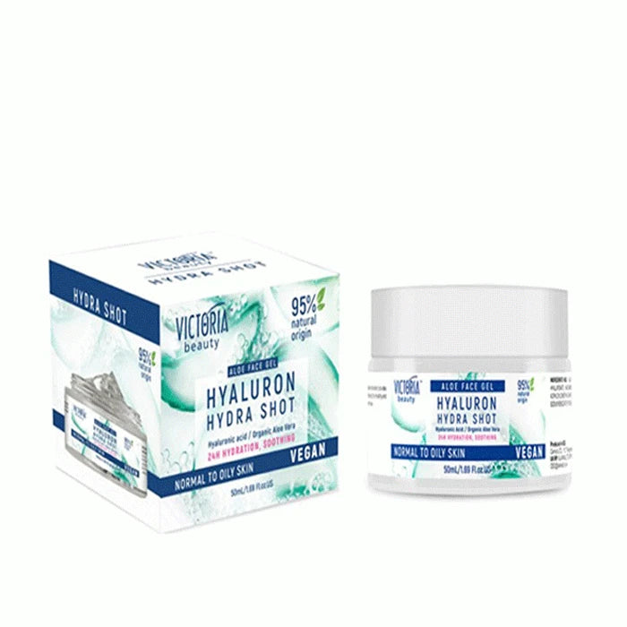VICTORIA BEAUTY - Hydra Shot 50 gr Aloe Vera Face Gel Moisturizer with Hyaluronic Acid, Aloe Juice, and Niacinamide