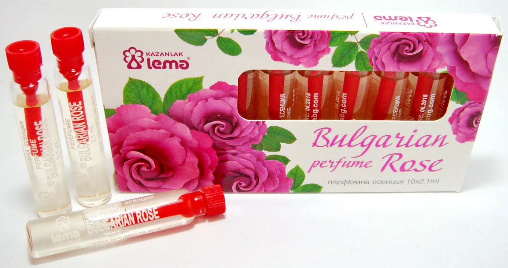 LEMA ROSE essence made from 0.3% Bulgarian Pure ROSE OIL Perfume 10 X2.1ml Certified