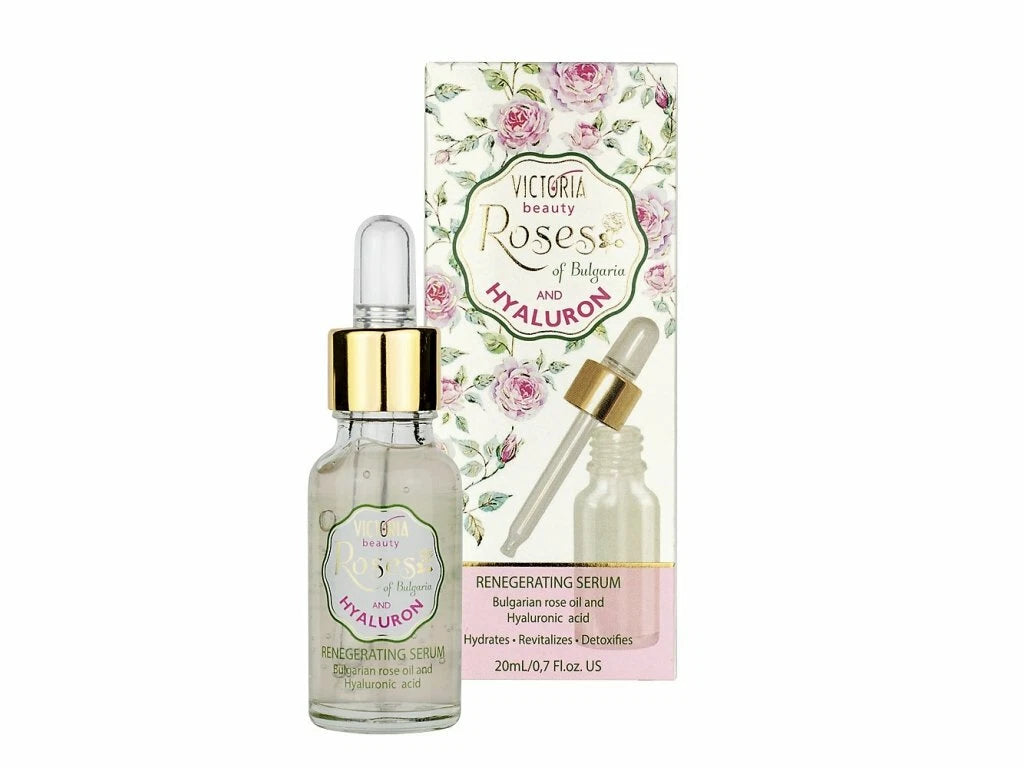 Victoria Beauty Roses of Bulgaria Regenerating Face Serum – with Hyaluronic Acid & Natural Rose Oil (20ml)