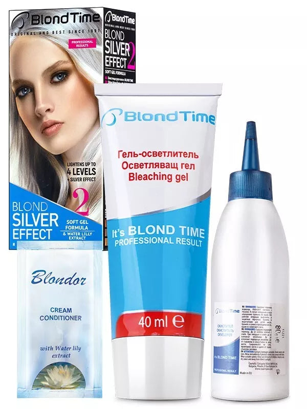 ROSA IMPEX ® BLOND TIME HAIR BLEACHING PRODUCT N2 Silver Effect UP TO 4 LEVEL 135ml