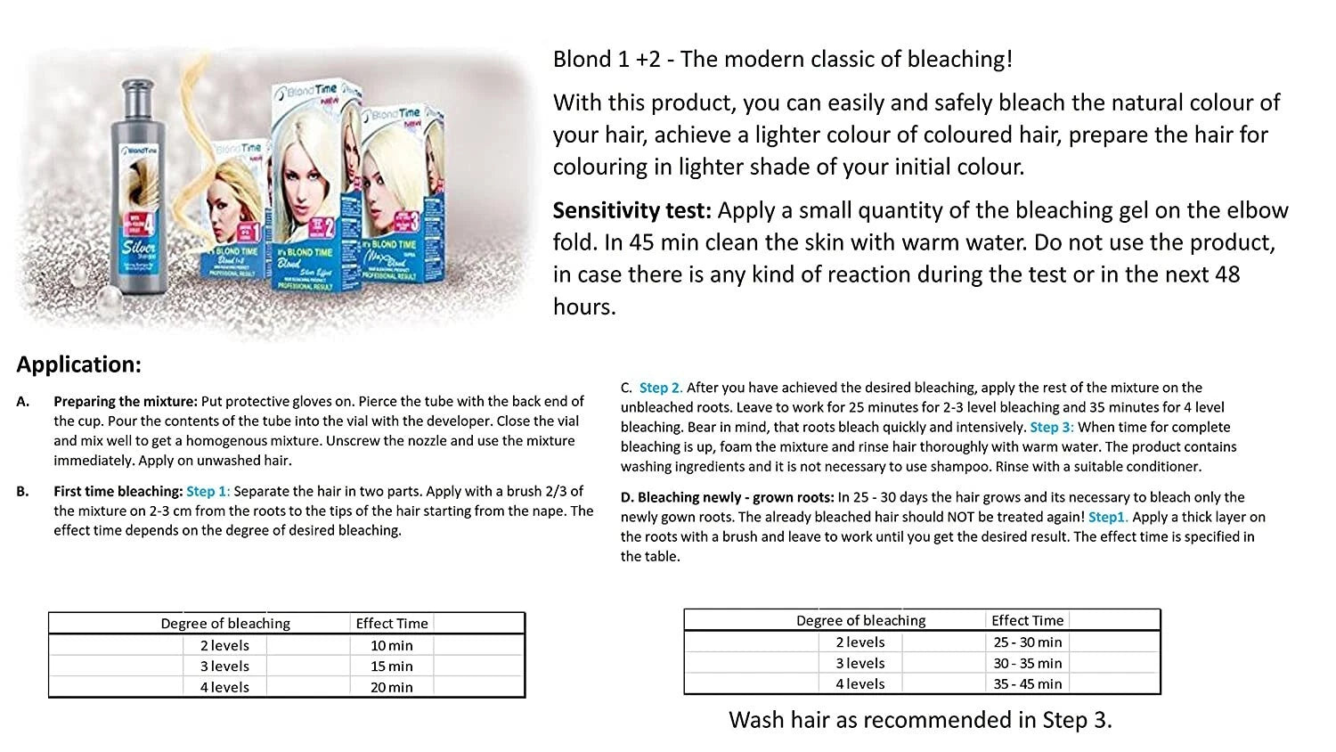 ROSA IMPEX ® BLOND TIME GEL HAIR BLEACHING PRODUCT BLOND TIME 1+2 UP TO 4 LEVELS