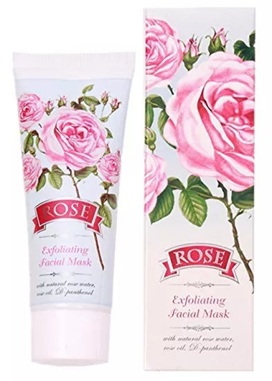 ROSE Exfoliating Face Mask Natural Bulgarian Rose Water, Oil & D-panthenol 75ml