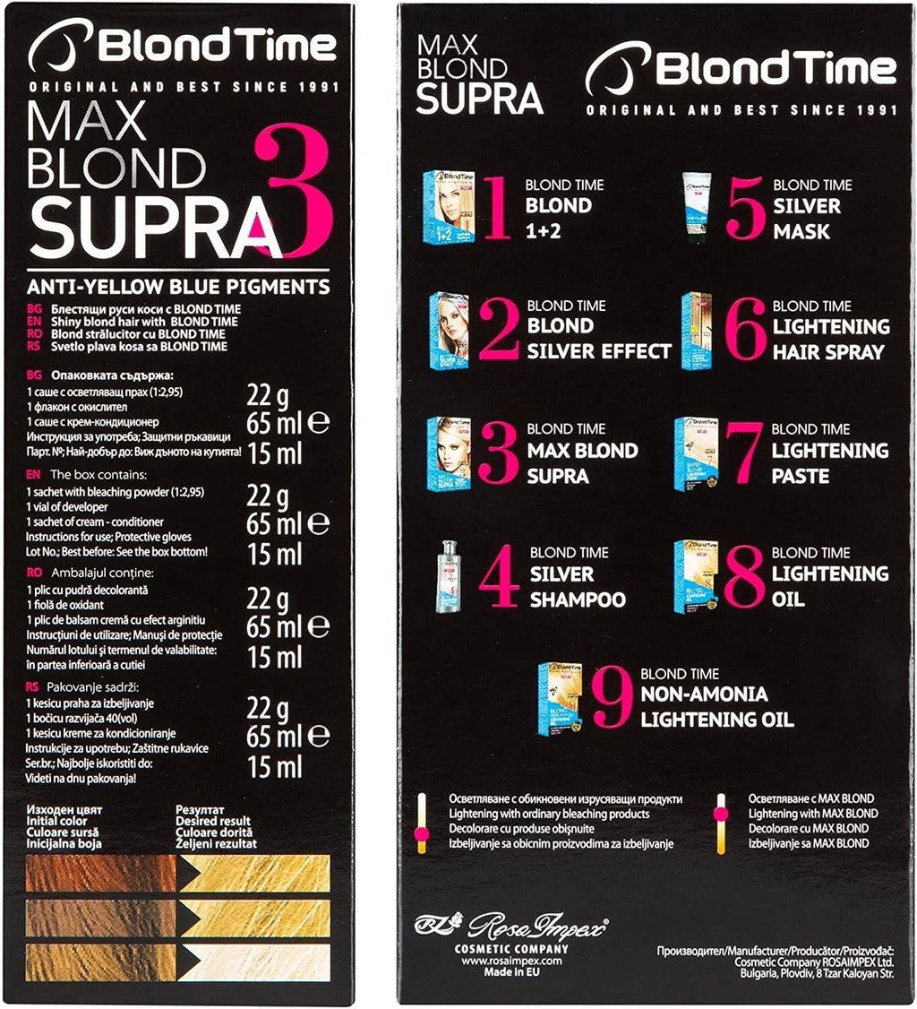 BLOND TIME Max Blond Supra Bleaching Hair Kit product No Ammonia Professional №3