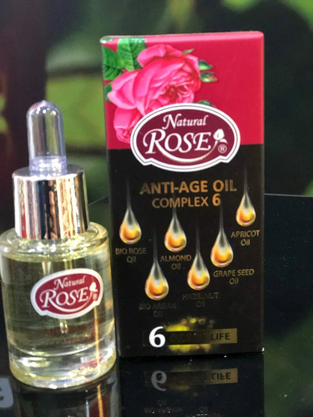 ARSY Anti-age 15ml 6 oils of life Serum Rose Argan Hazelnut Almond Apricot Grape