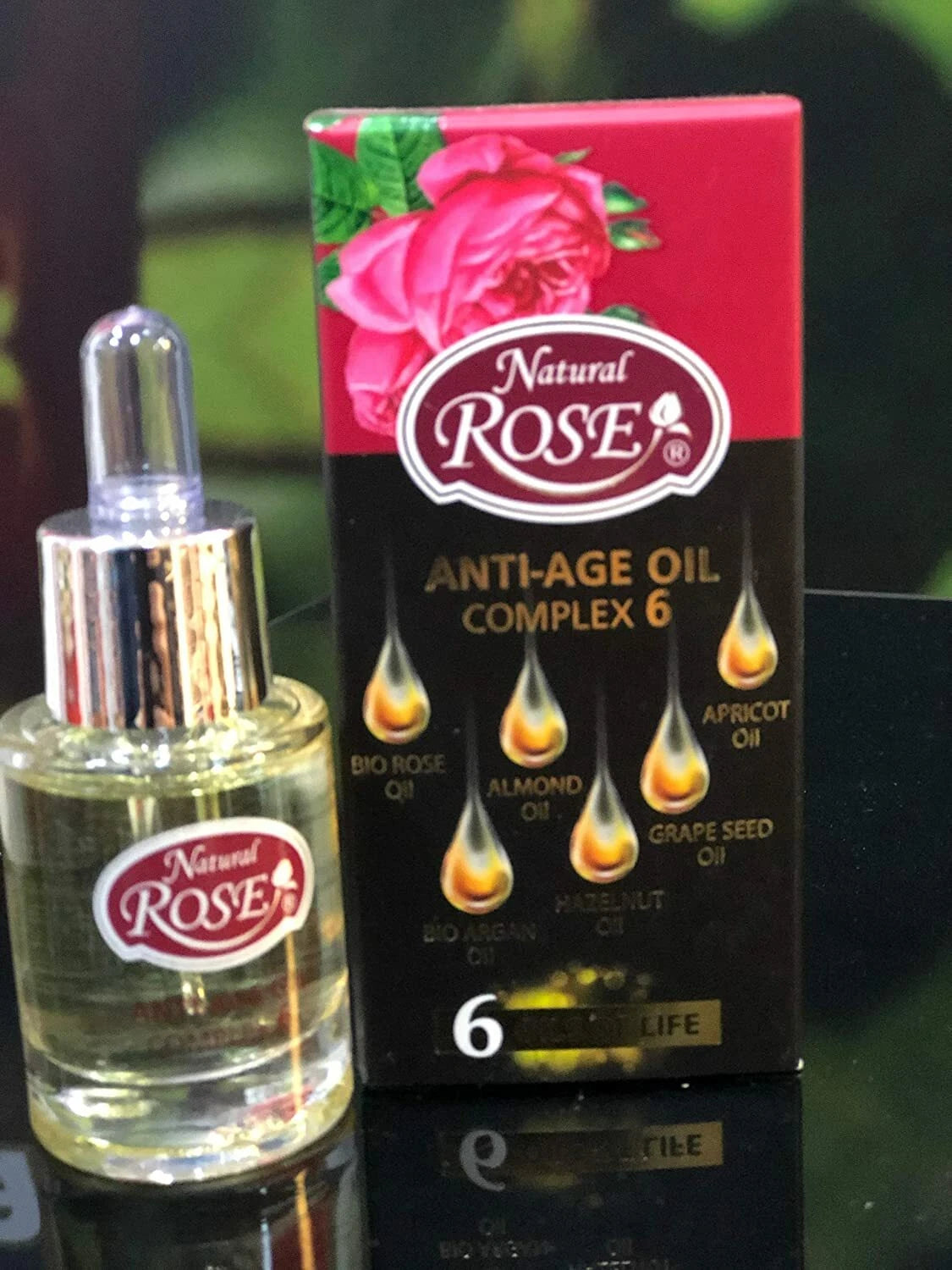 ARSY Anti-age 15ml 6 oils of life Serum Rose Argan Hazelnut Almond Apricot Grape