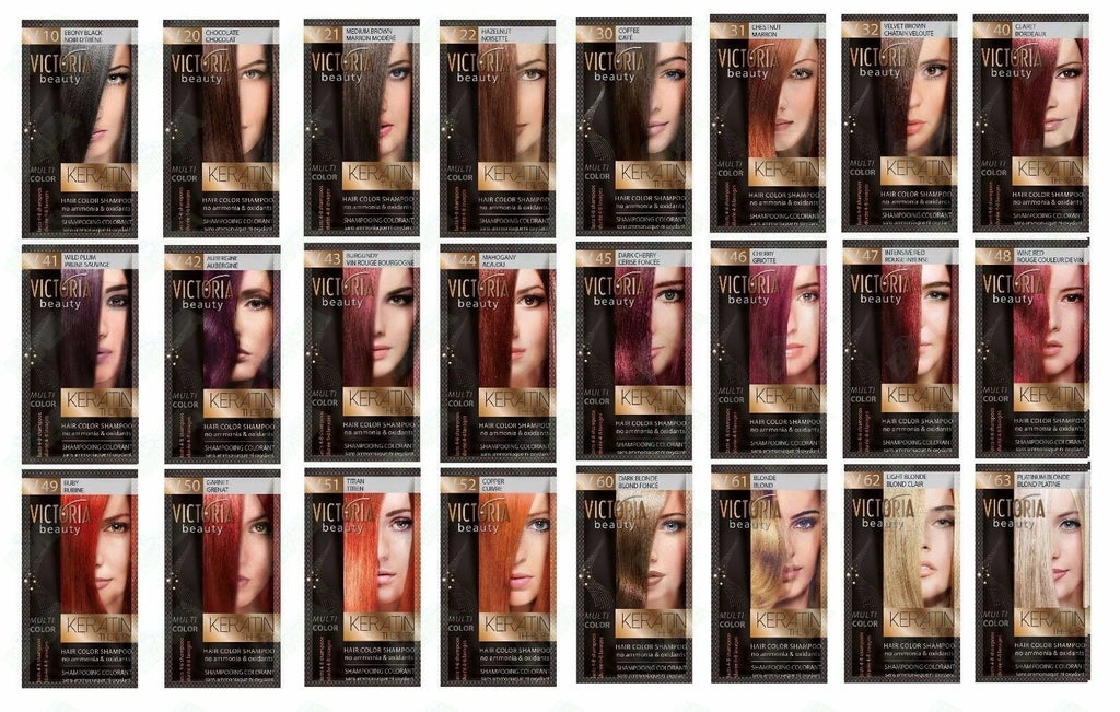 Victoria Beauty “ Keratin Therapy “ | Ammonia-Free Coloring Shampoo Sachet (40ml)