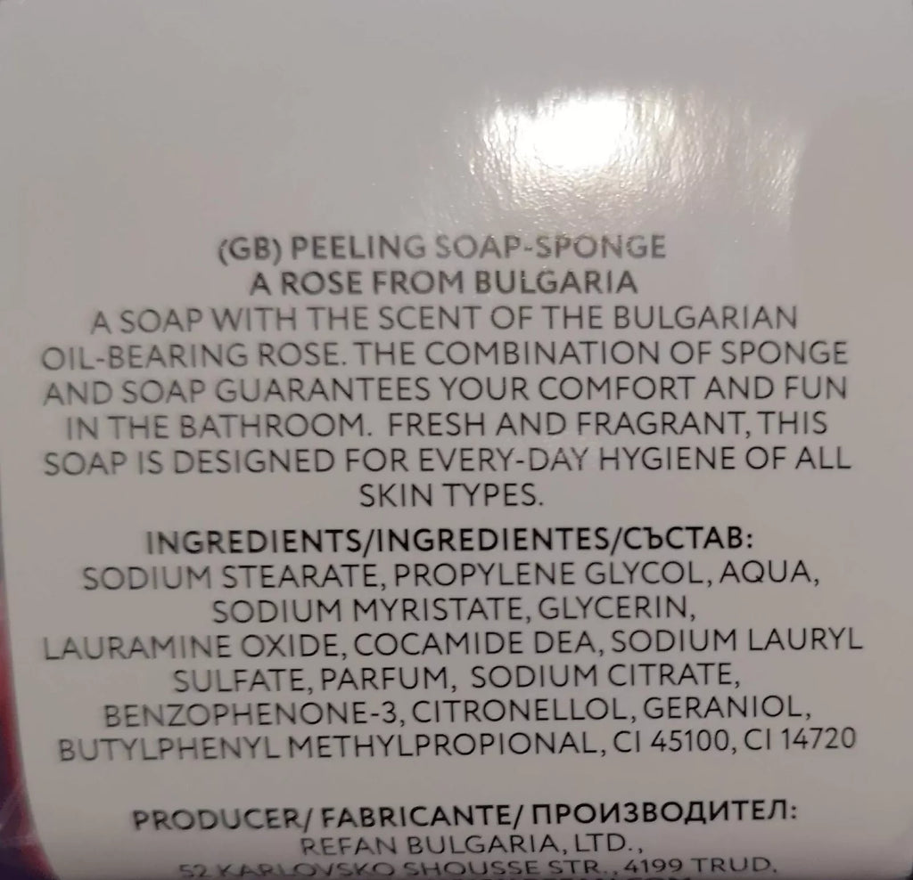 REFAN’S Rose  75 gr PEELING SOAP-SPONGE With Bulgarian rose oil
