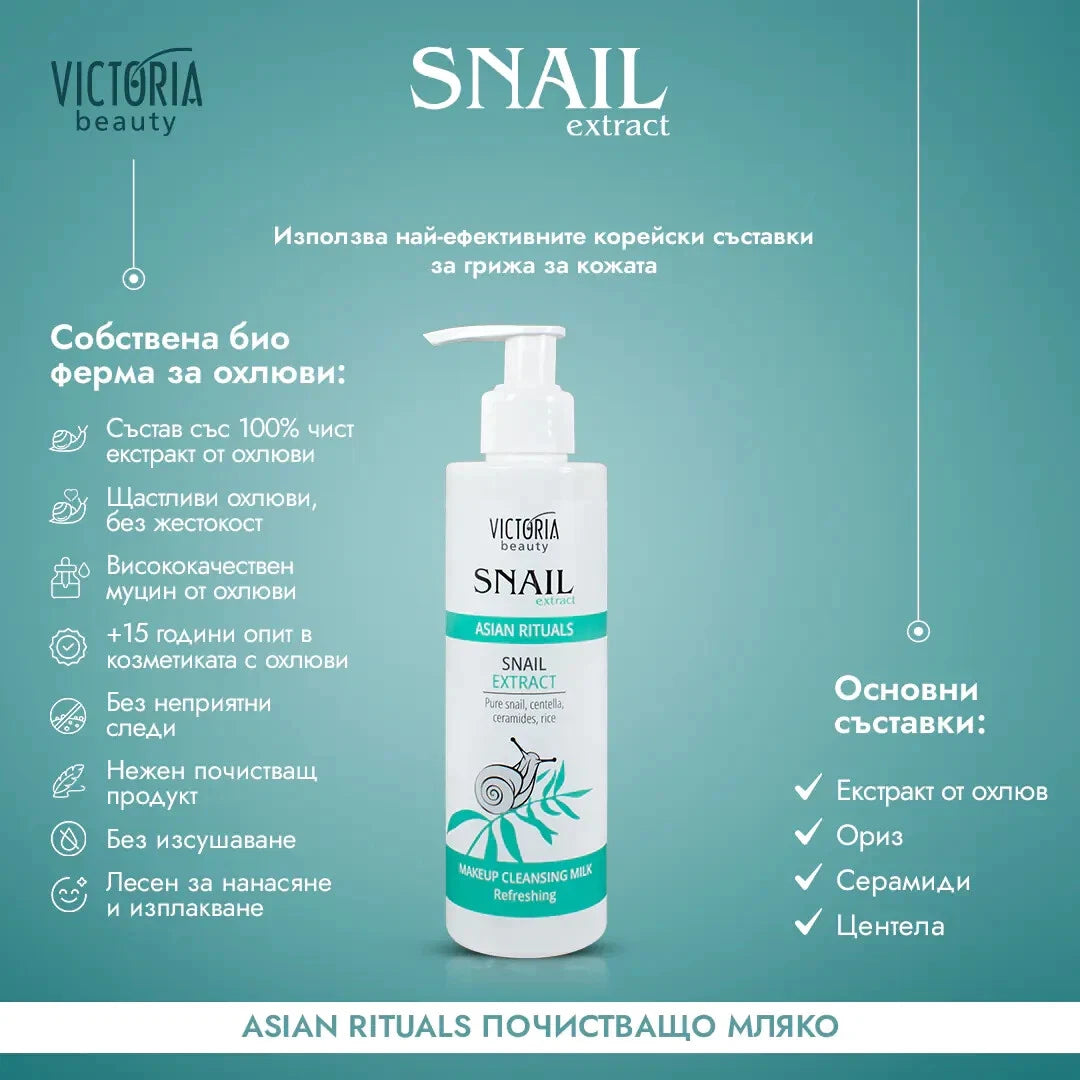 Victoria Beauty Asian Rituals 200ml Snail Extract Makeup Cleansing Milk Semaride