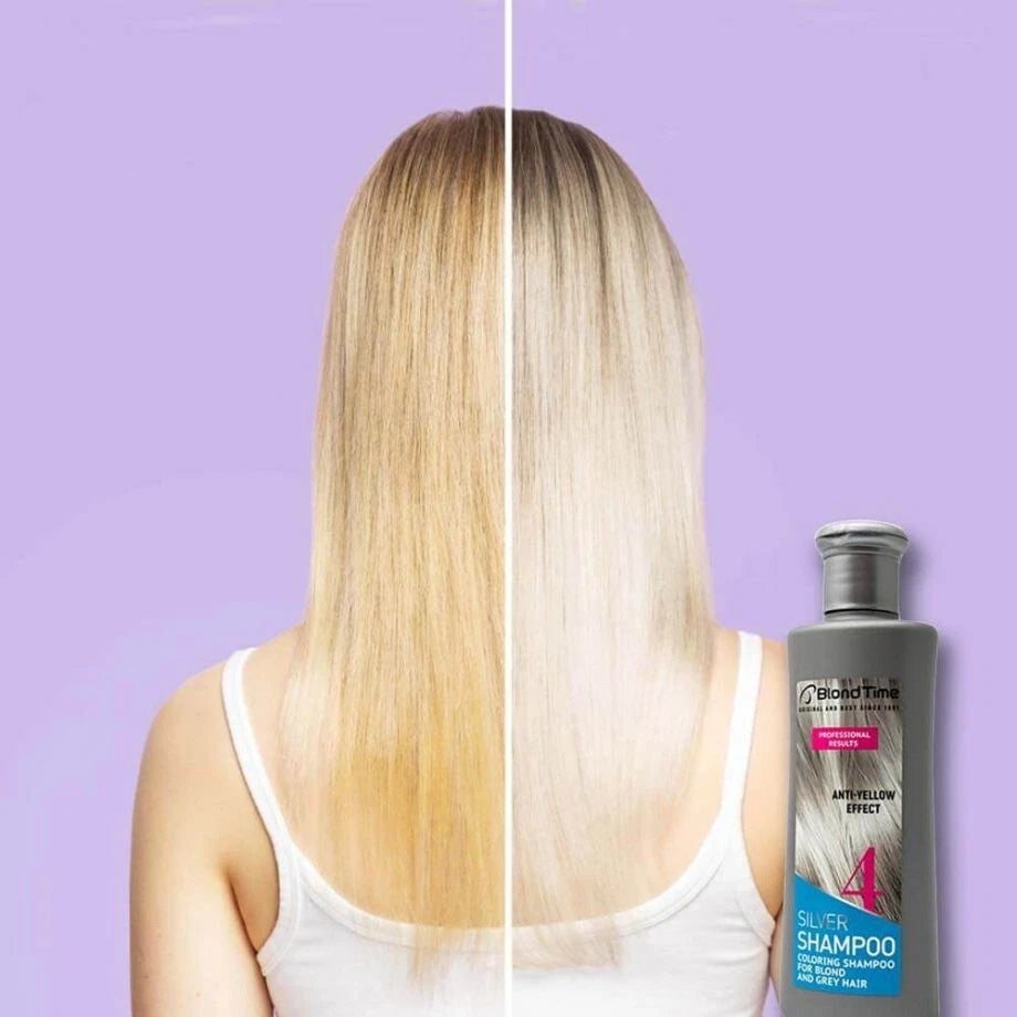 Blond Time Silver Shampoo Anti Yellolw 150ml Blond&Grey Hair Anti Yellow Effect