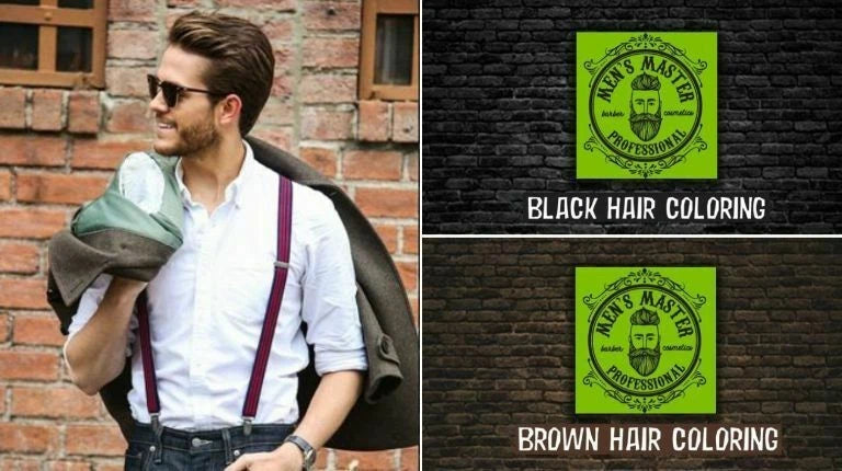 New Men's Master BROWN Hair Coloring Shampoo Cover 25ml Sachet Result in 5 min