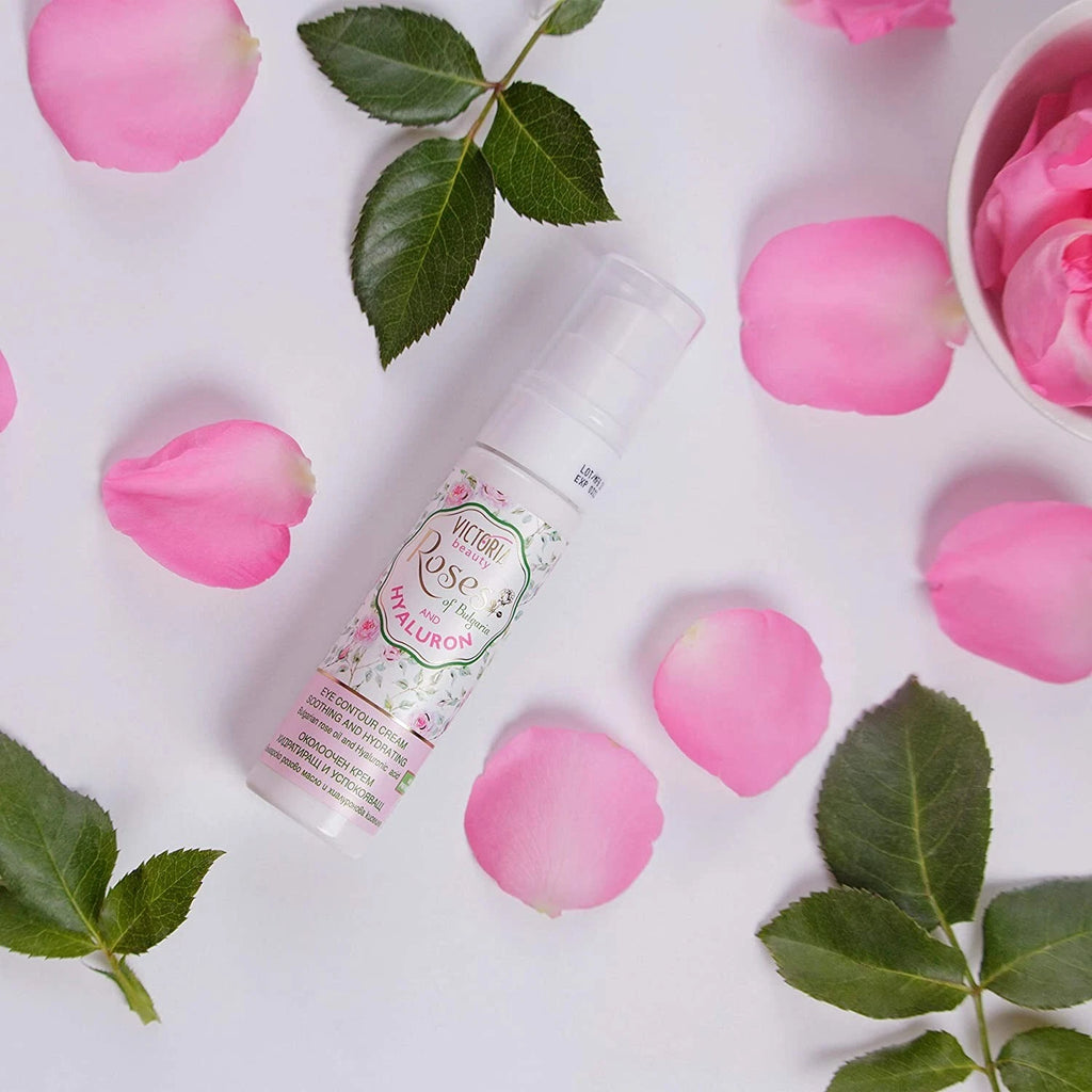 Victoria Beauty Roses of Bulgaria Eye Contour Cream – Soothing & Anti-Aging with Rose Oil & Hyaluron ( 30 ml )