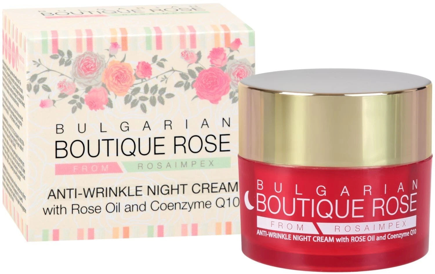 Rosa Impex  “ Boutique Rose “ Anti-Wrinkle Night Cream 45ml With Rose oil & Coenzyme Q10