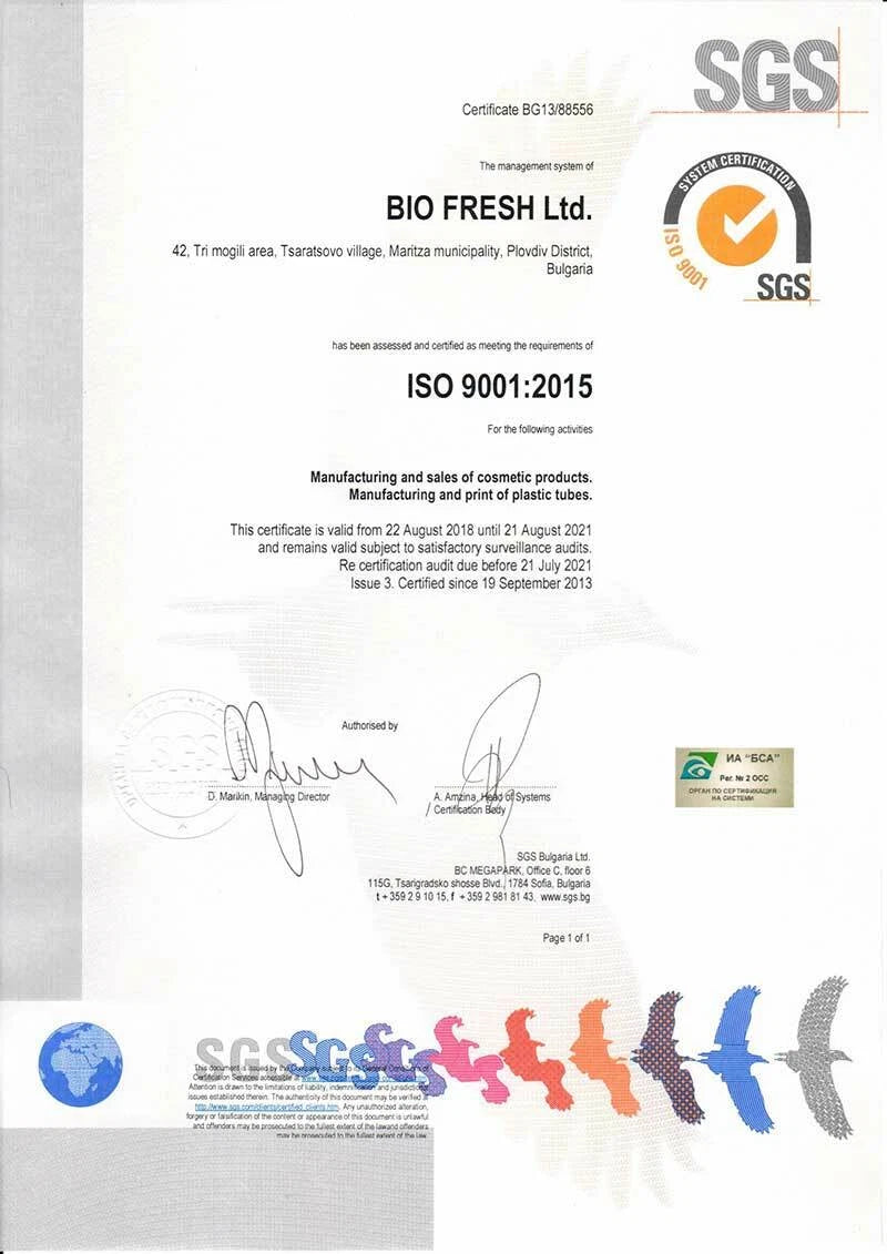 BIOFRESH YOGHURT OF BULGARIA 100ml PROBIOTIC FACE CREAM Rose oil UV filter Shea Butter